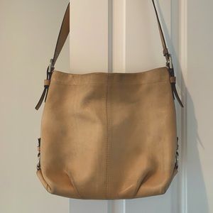 Coach crossbody purse. Tan leather